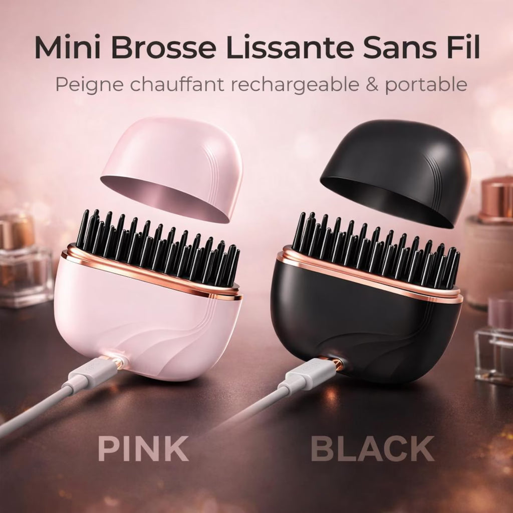 Mini Peigne Lissant Sans Fil – Retouches Rapides & Coiffure Parfaite