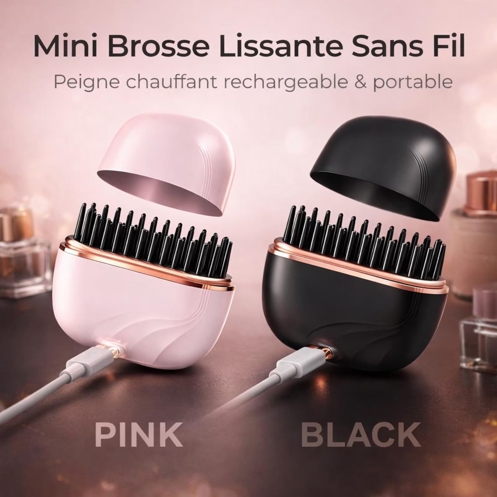 Mini Peigne Lissant Sans Fil – Retouches Rapides & Coiffure Parfaite